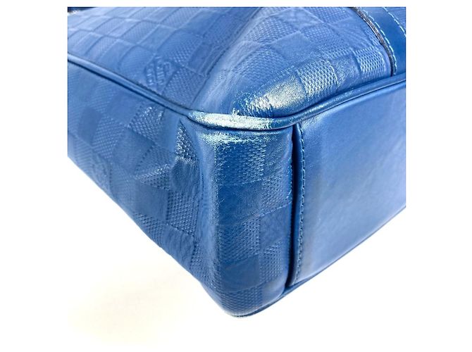 Borsa a tracolla Louis Vuitton Damier Infini Tadao PM Blu - vista 7