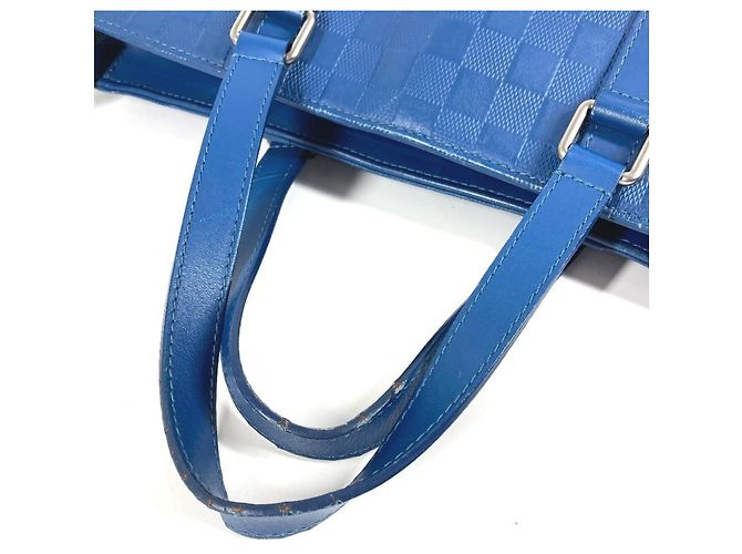Borsa a tracolla Louis Vuitton Damier Infini Tadao PM Blu - vista 9