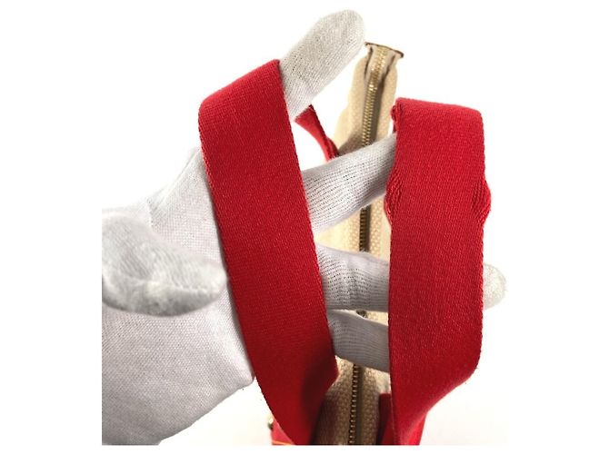 Borsa Tote Louis Vuitton Antigua Cabas PM Rosso Beige - vista 10