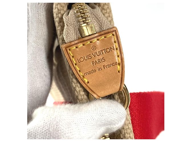 Borsa Tote Louis Vuitton Antigua Cabas PM Rosso Beige - vista 14