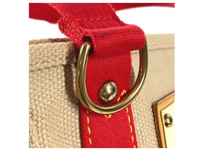 Borsa Tote Louis Vuitton Antigua Cabas PM Rosso Beige - vista 17