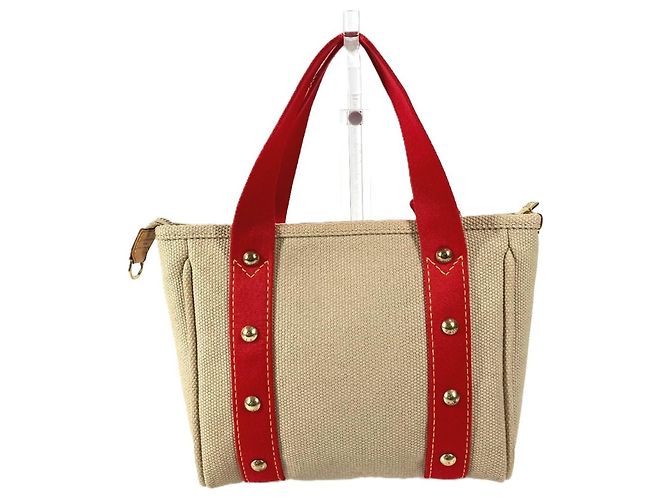 Borsa Tote Louis Vuitton Antigua Cabas PM Rosso Beige - vista 2