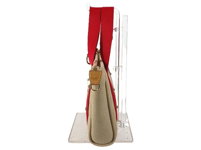Borsa Tote Louis Vuitton Antigua Cabas PM Rosso Beige - vista 3