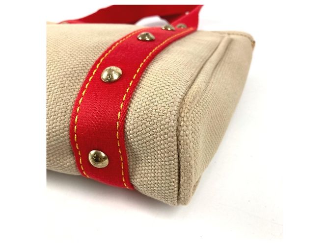Borsa Tote Louis Vuitton Antigua Cabas PM Rosso Beige - vista 8