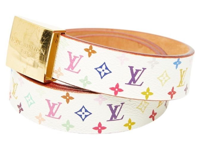 Louis Vuitton Monogram Multicolor Quadratische Gürtelschnalle Weiß Mehrfarben Monogramm - Ansicht 2