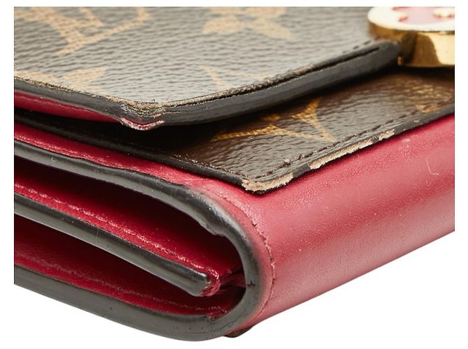 Cartera Compacta Bi-fold Monogram Flore Louis Vuitton Castaño Fucsia Monograma - vista 5
