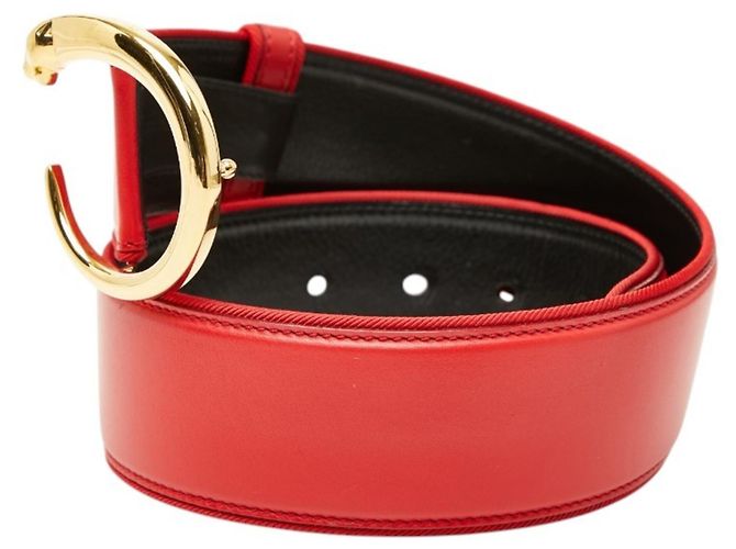 Cartier Panthère Gürtel aus rotem Leder - Ansicht 2