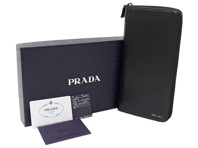 Prada Men's Long Bill Wallet Black - view 6
