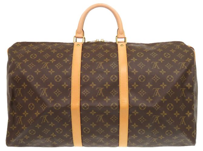 Borsa Boston Keepall 55 Monogram Louis Vuitton Marrone Monogramma - vista 2