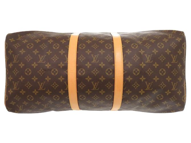 Borsa Boston Keepall 55 Monogram Louis Vuitton Marrone Monogramma - vista 3