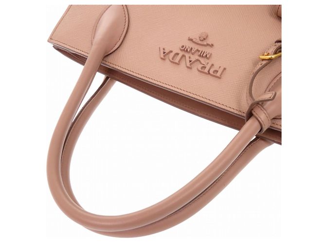 Borsa in pelle Saffiano Monocromatica 1BA155 di Prada Beige - vista 7