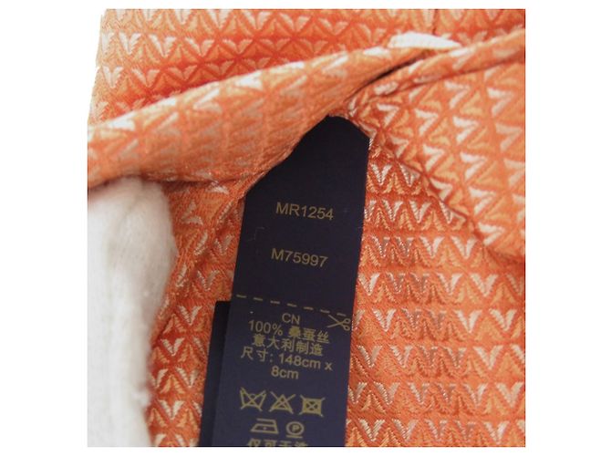 Cravatta in seta Louis Vuitton arancione - vista 5