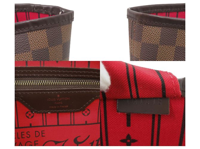 Borsa tote Louis Vuitton Neverfull GM Damier Ebene Marrone - vista 10