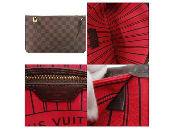 Louis Vuitton Neverfull MM Handtasche Fuschia Damier ebene - Ansicht 9