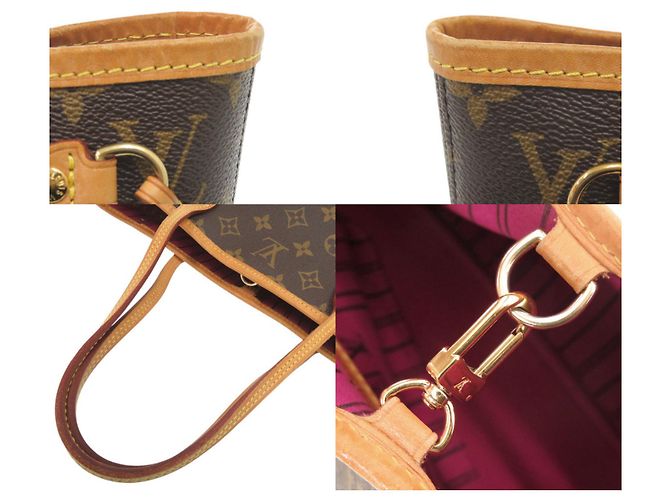 Borsa Louis Vuitton Neverfull PM Marrone Rosa Monogramma - vista 7