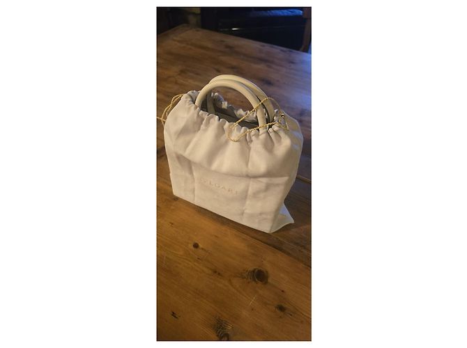 Pochette Bulgari in pelle beige - vista 3
