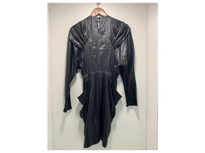 Isabel Marant Soya Mini Kleid aus schwarzer Seide - Ansicht 3