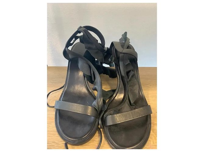 Sandali con volant Isabel Marant in pelle nera Nero - vista 5
