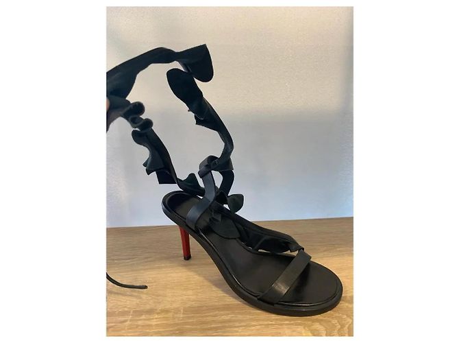 Sandali con volant Isabel Marant in pelle nera Nero - vista 7