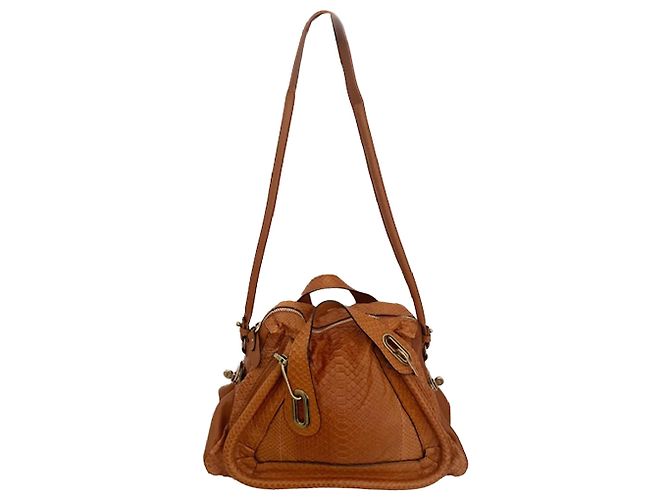 Chloé Paraty Bag in Brown Python Leather - view 7