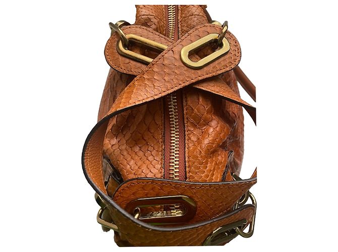 Chloé Paraty Bag in Brown Python Leather - view 3