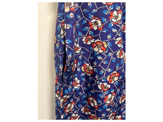 Completo pantalone Isabel Marant in seta blu Blu navy - vista 10