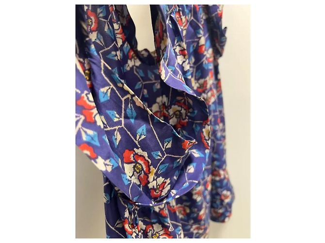 Completo pantalone Isabel Marant in seta blu Blu navy - vista 3