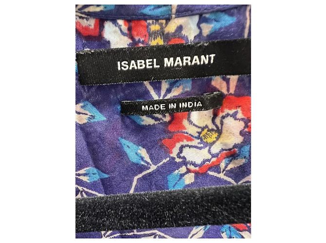 Completo pantalone Isabel Marant in seta blu Blu navy - vista 6