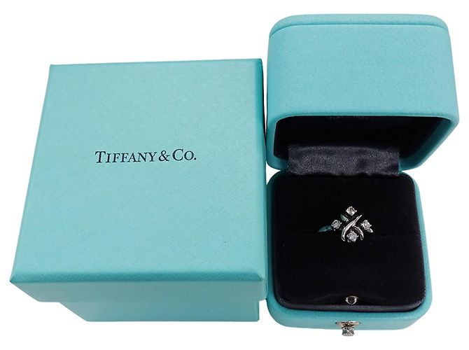 Platin-Diamant-Bandring Tiffany & Co. Silber - Ansicht 9