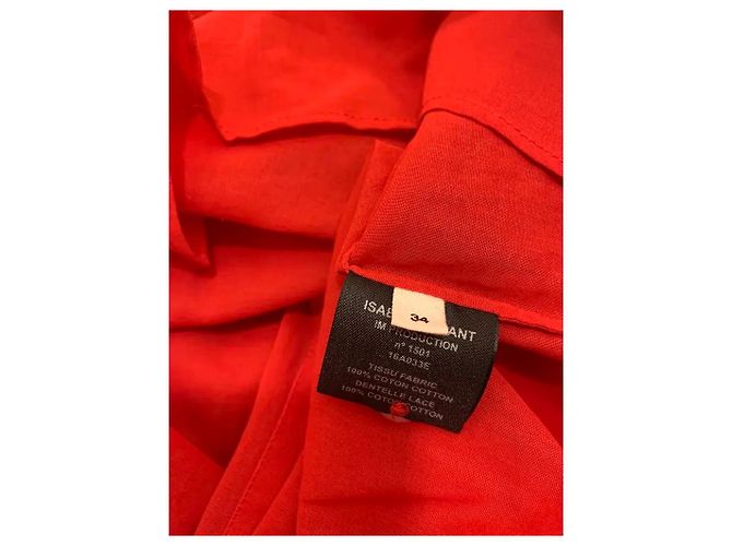 Blusa Isabel Marant Etoile Ria de algodón rojo con encaje Roja - vista 6