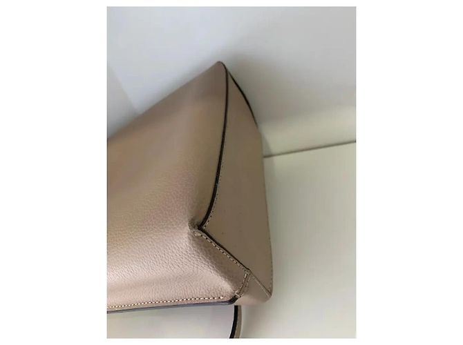 Borsa a spalla Coach Small Town in pelle beige Taupe - vista 6