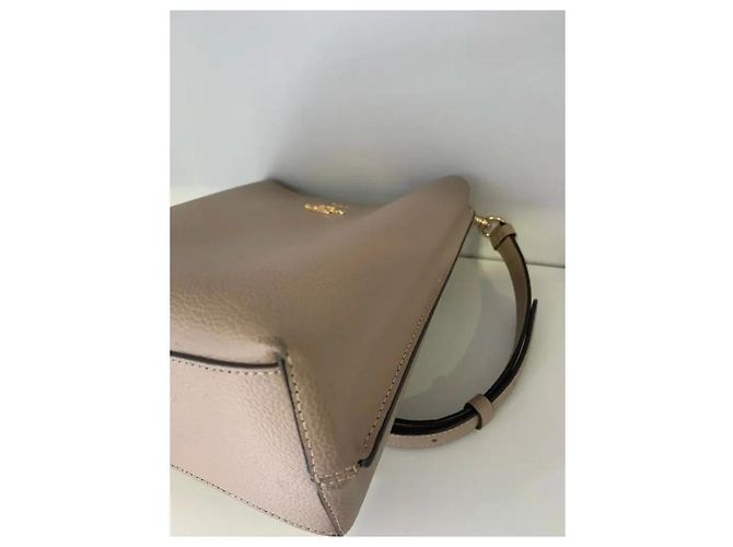 Borsa a spalla Coach Small Town in pelle beige Taupe - vista 7