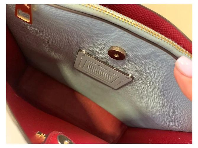 Borsa a spalla Coach Small Town in pelle beige Taupe - vista 9