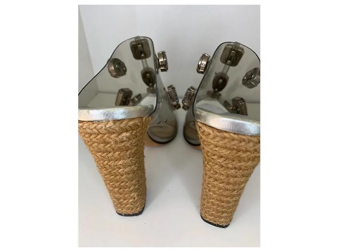 Sandali Jimmy Choo in PVC e cristalli con dettagli in pelle argentata Argento - vista 5