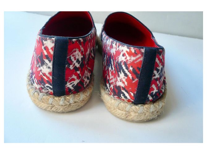 Louis Vuitton Espadrillas in pelle rossa e nera con logo T38 in ottime condizioni Rosso - vista 5