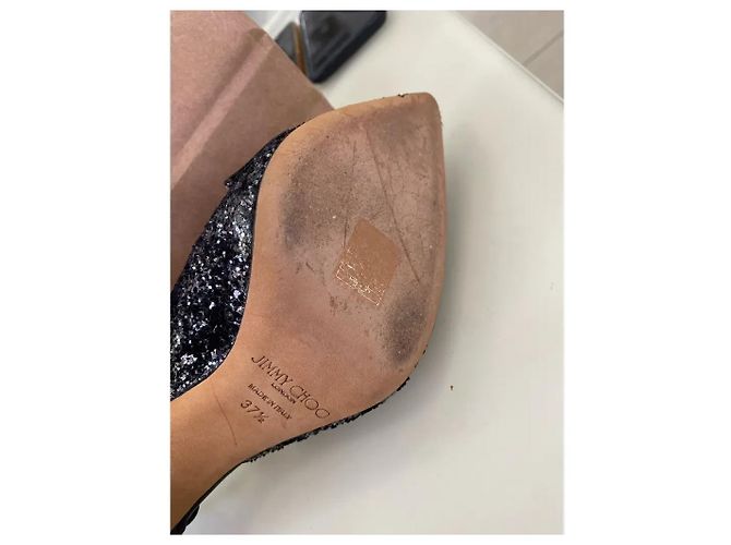 Décolleté Jimmy Choo Prime 100 con cinturino alla caviglia Nero Argento - vista 4