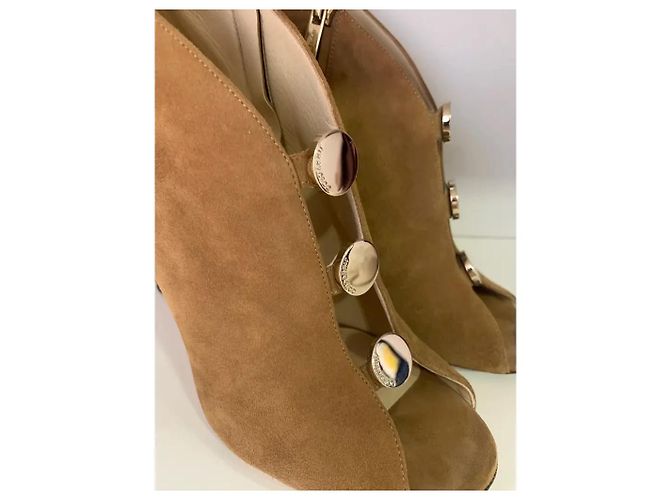 Décolleté Aperte Jimmy Choo Scamosciato Camel Cammello - vista 2