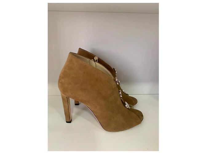 Décolleté Aperte Jimmy Choo Scamosciato Camel Cammello - vista 3