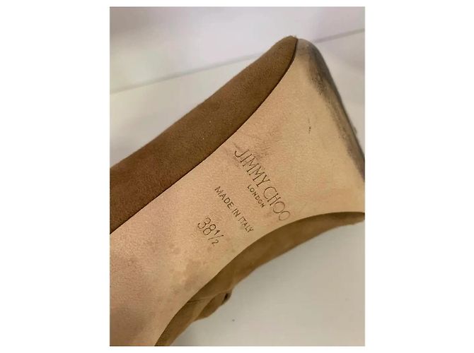 Décolleté Aperte Jimmy Choo Scamosciato Camel Cammello - vista 9