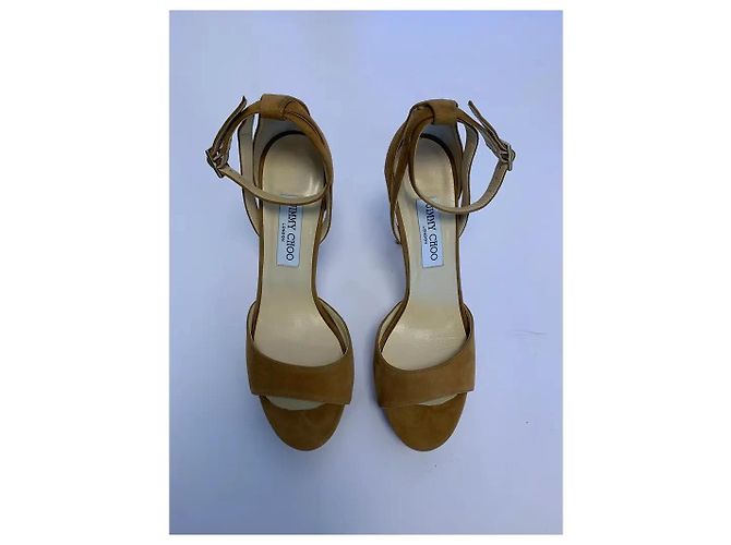 Stivaletti aperti in scamosciato nero Jimmy Choo Kayden Cammello - vista 2