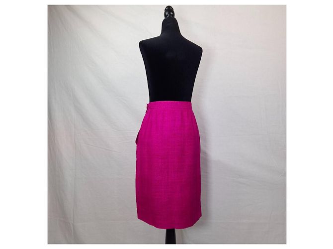 Yves Saint Laurent Vestido de seda fucsia YSL Rive Gauche Rosa - vista 2
