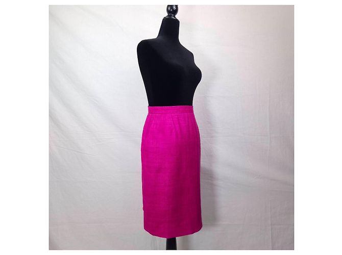 Yves Saint Laurent Vestido de seda fucsia YSL Rive Gauche Rosa - vista 4