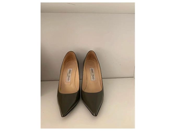 Jimmy Choo Agnes Lackleder Pumps Khaki - view 3