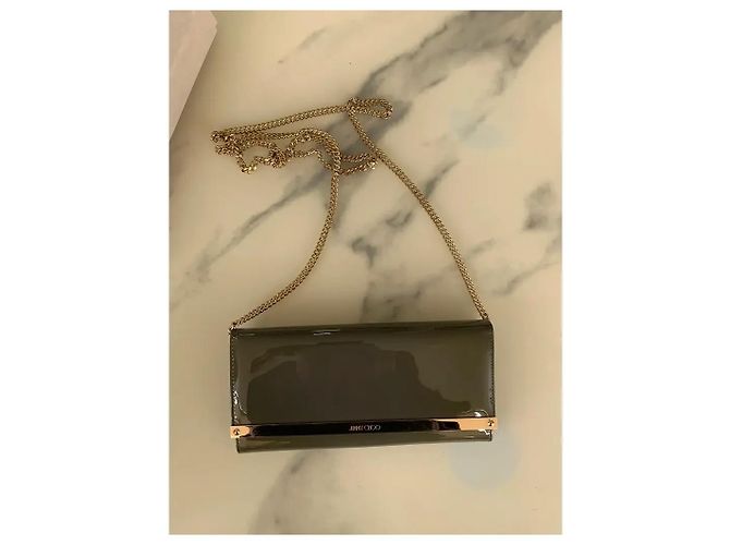 Jimmy Choo Milla Clutch Lackleder Khaki - Ansicht 2