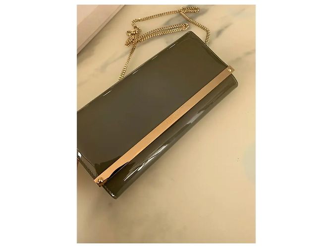 Jimmy Choo Milla Clutch Lackleder Khaki - Ansicht 3