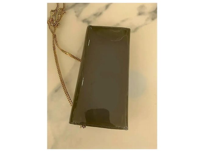 Jimmy Choo Milla Clutch Lackleder Khaki - Ansicht 6