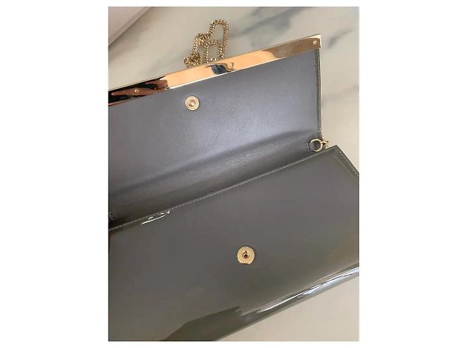 Jimmy Choo Milla Clutch Lackleder Khaki - Ansicht 7