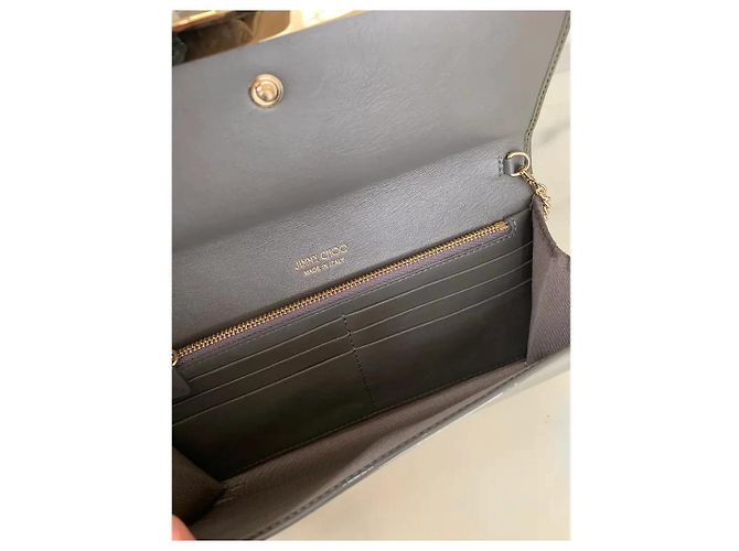 Jimmy Choo Milla Clutch Lackleder Khaki - Ansicht 8