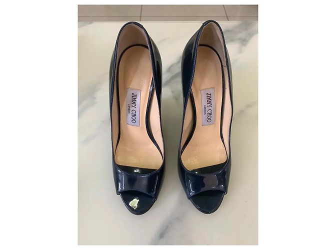 Jimmy Choo Open-Toe Wedge-Heels aus bicolor Lackleder Mehrfarben - Ansicht 2