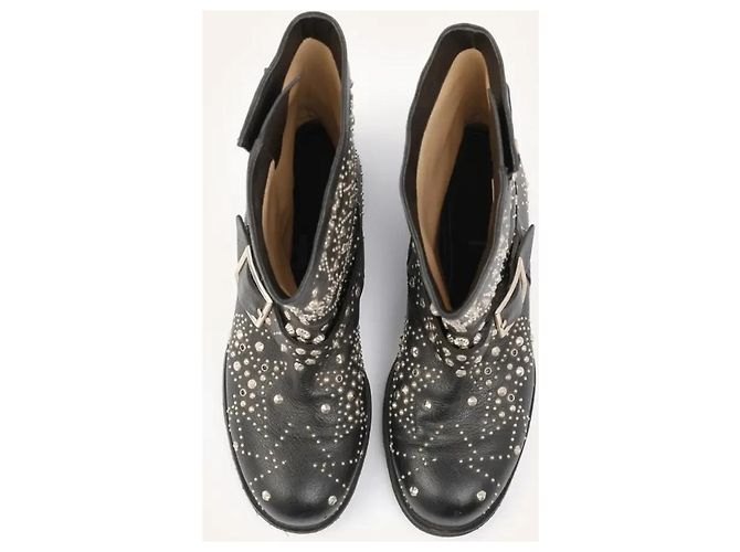 Stivali Biker con Borchie Jimmy Choo in Pelle Nera Nero - vista 3